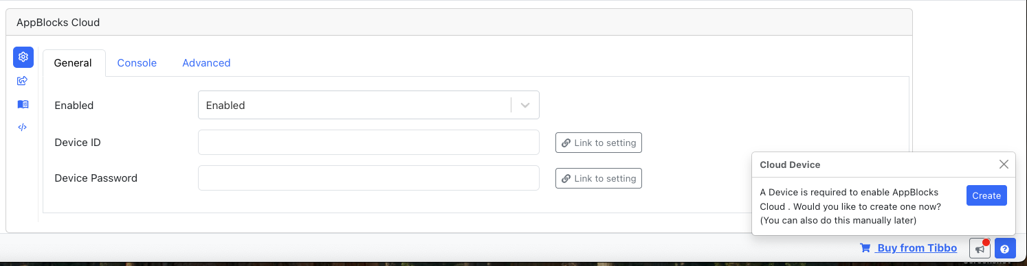 appblocks cloud screen
