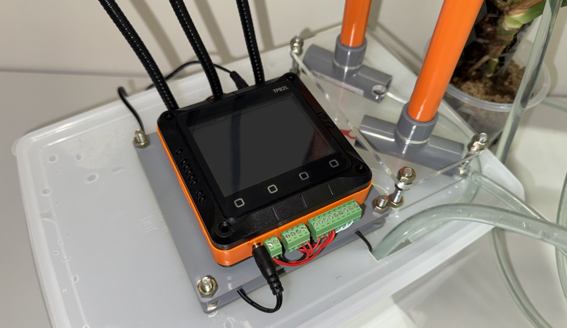 Close-up of the Tibbo Project System as an indoor farm controller.