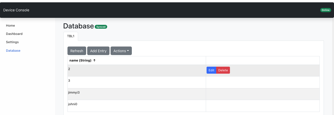 Data Table edit or delete entry