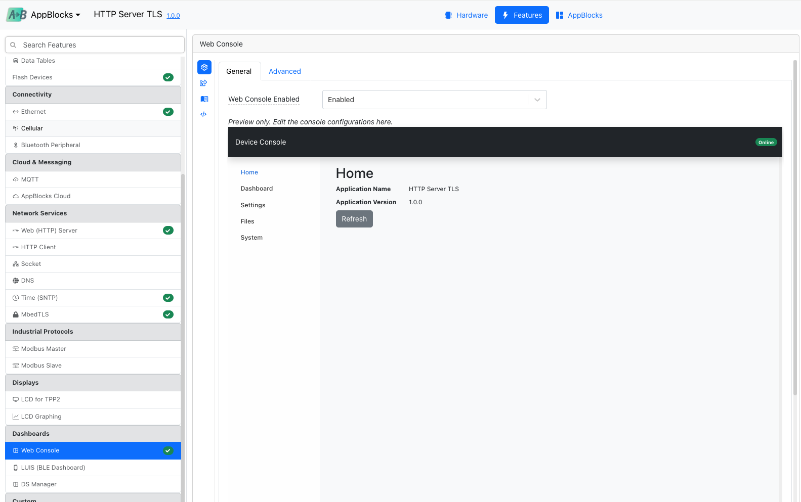 Web Console TLS