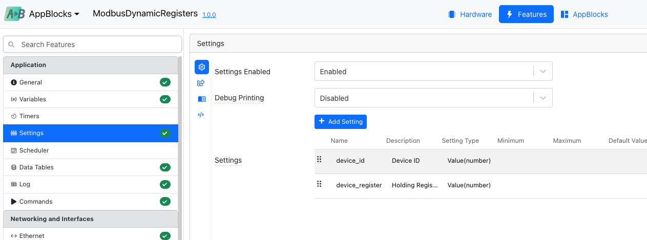 Dashboard Settings
