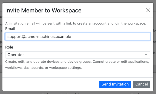 Inviting a support person as an operator
