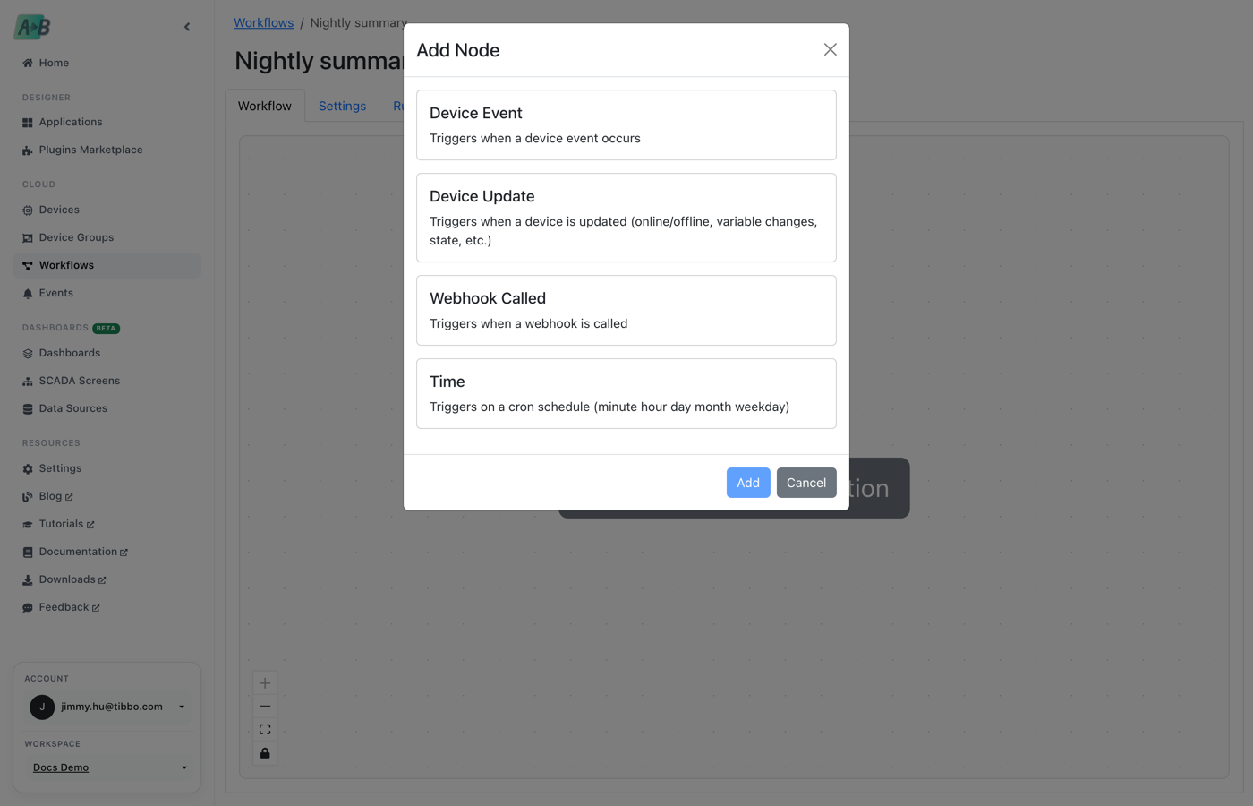 Choosing a workflow trigger