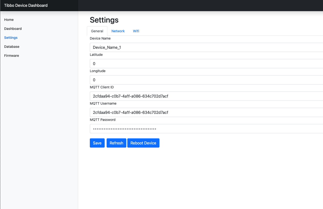 Dashboard Settings