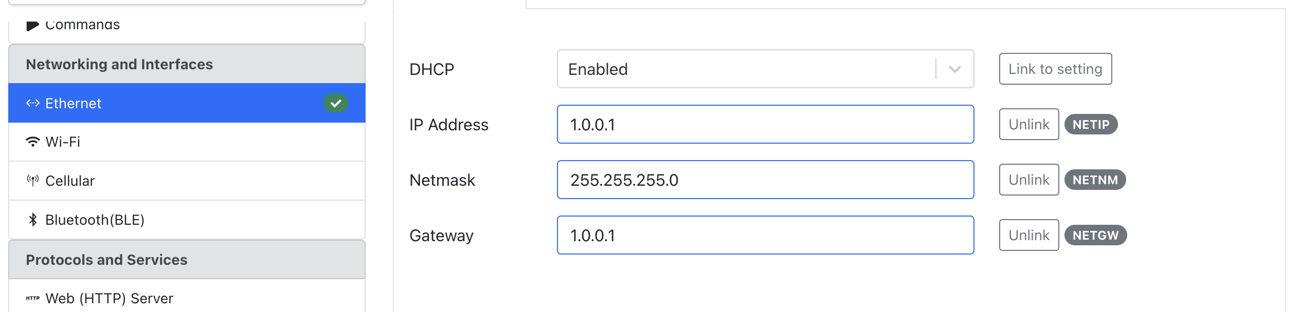 Linkable Settings